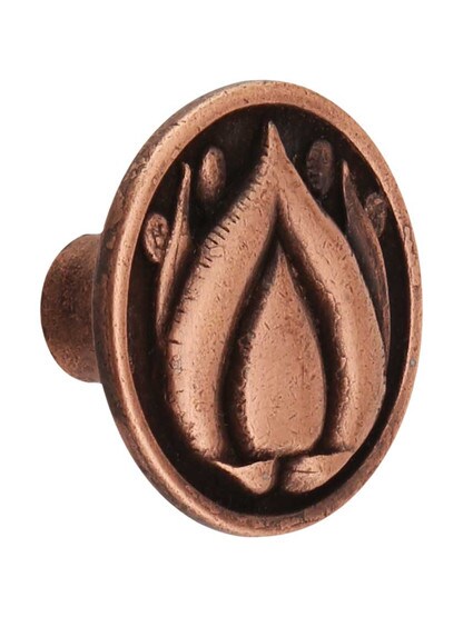 Hope Blossom Cabinet Knob in Antique Copper.